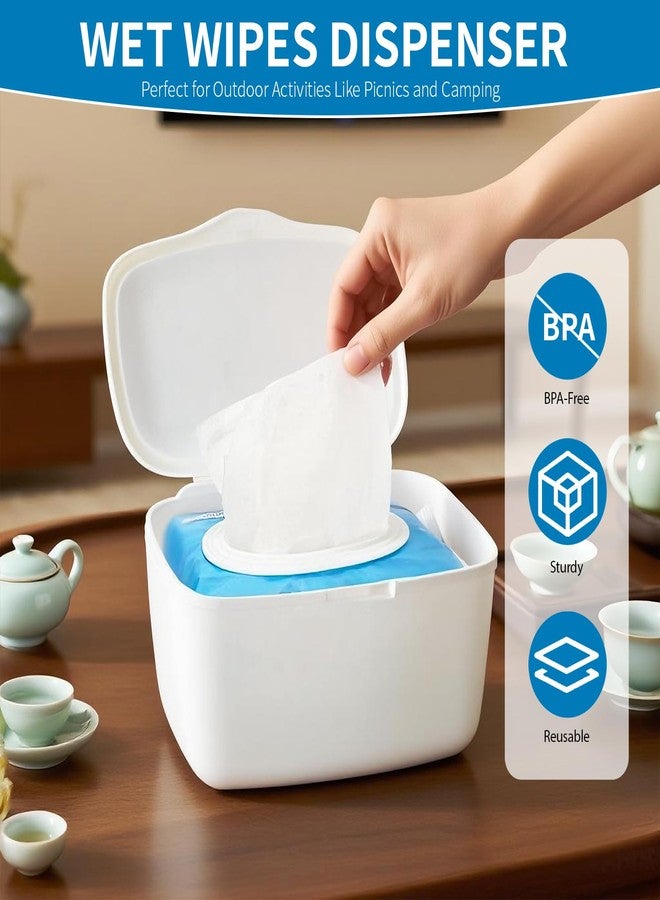 Eiszhjk Wipes Dispenser Compatible with Cottonelle Flushable, Refillable Wet Wipes Container, Wipe Holder Keeps Wet Tissue Clean and Fresh, Non-Slip Wipe Case with Sealing Design Lid, for Home and Travel - Image 2